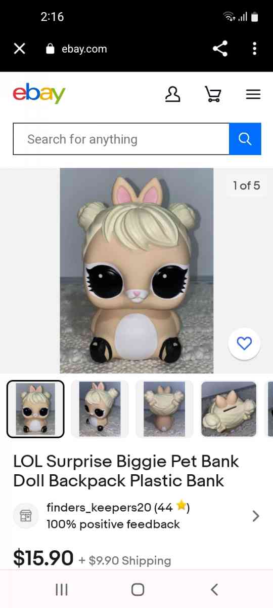 LOL Biggie pet Bank Doll Excellent used condition