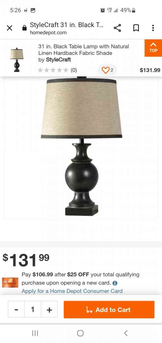 set noir table lamps
