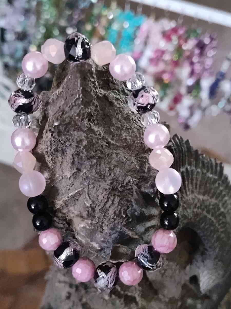 three beautiful Glass beaded bracelets  each sold individual