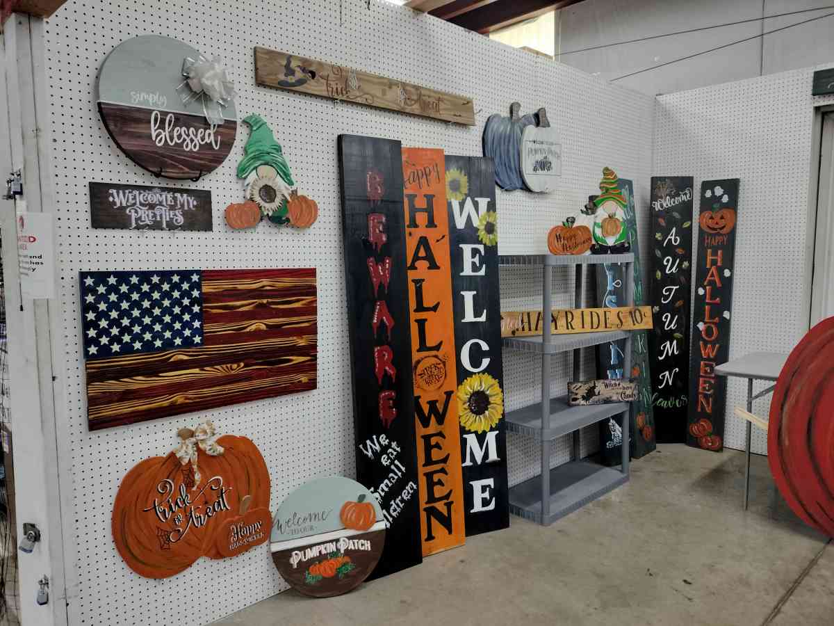 6ft wood porch signs and flags