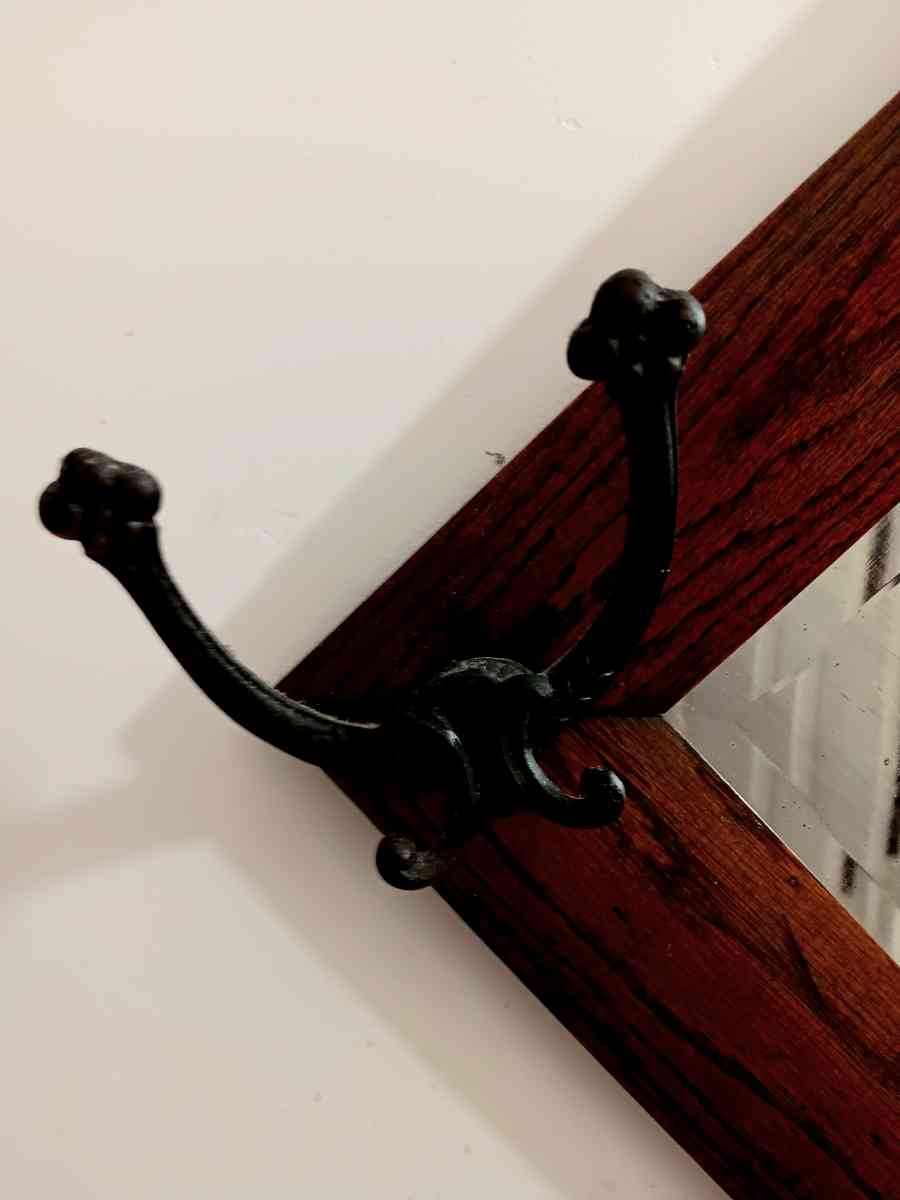 beautiful vintage hand crafted dark wood mirror