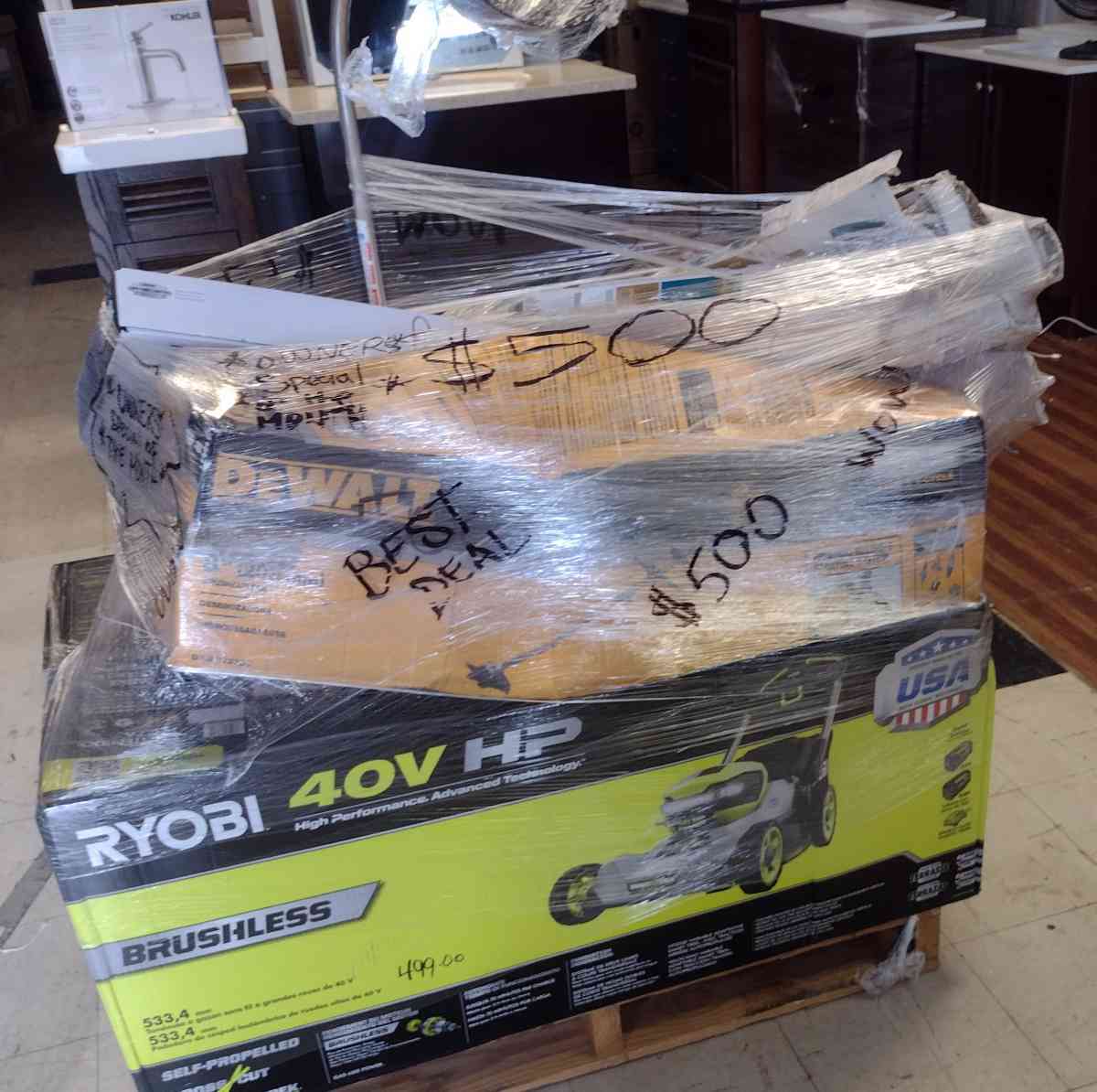 pallets blow out sale only today thru Saturday