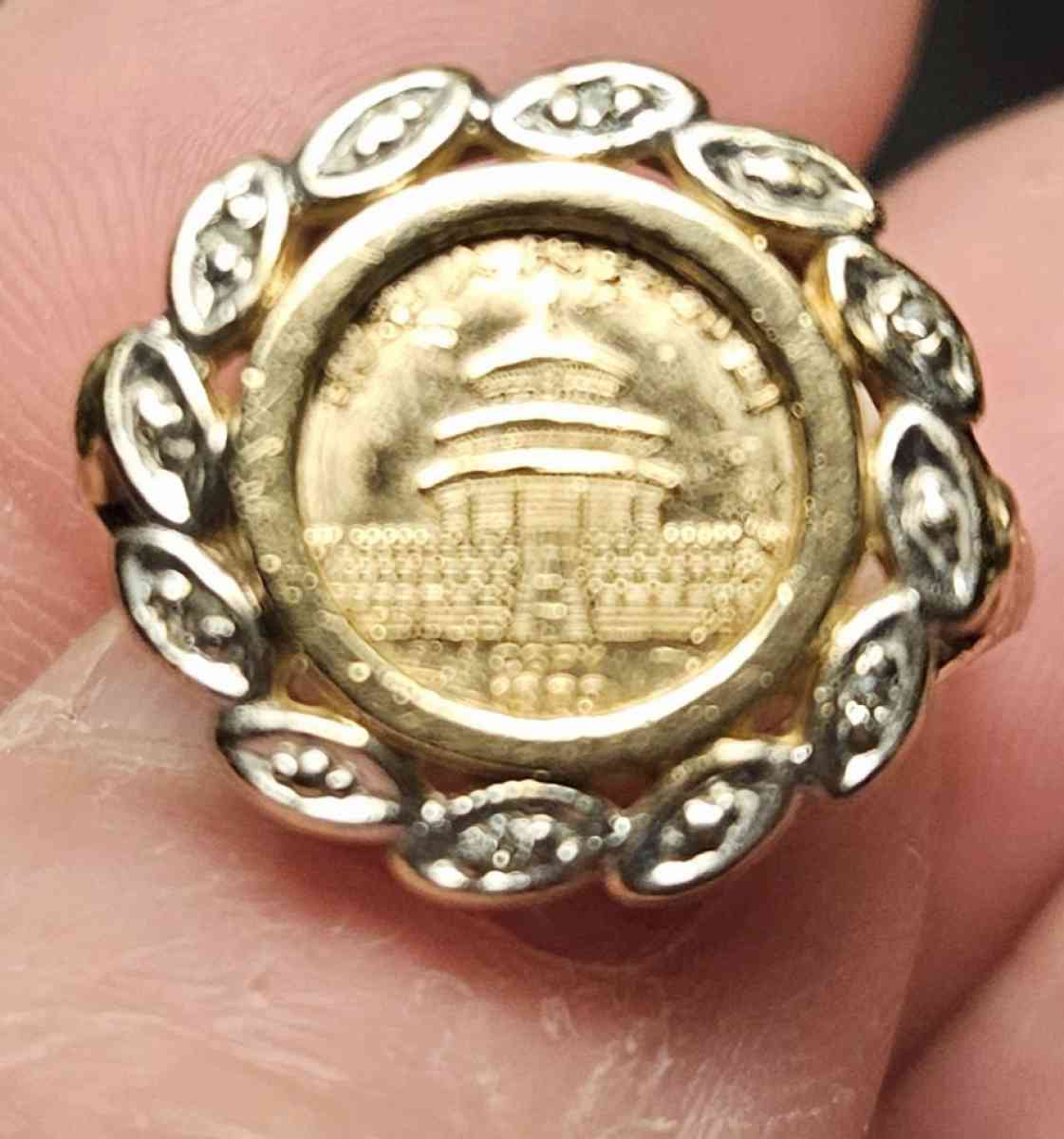 10k gold panda ring