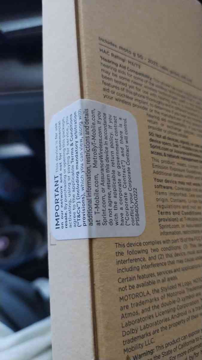 NEW 2023 MODEL MOTO  G 5G LTE   64GB TMOBILE