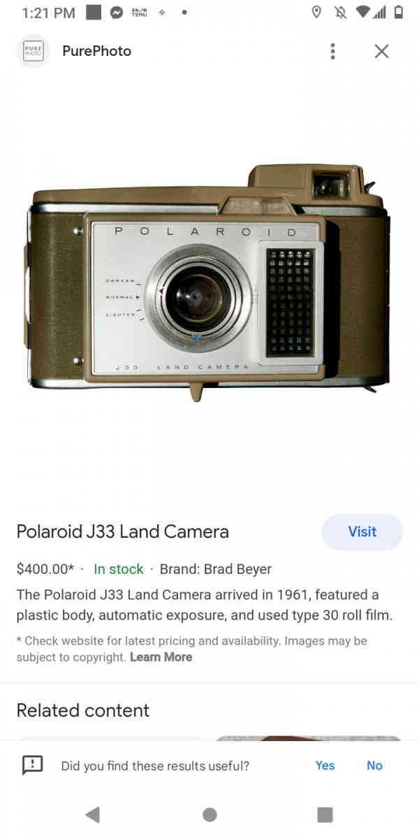 2 Original Antique Polaroid Cameras model J33 n 95B