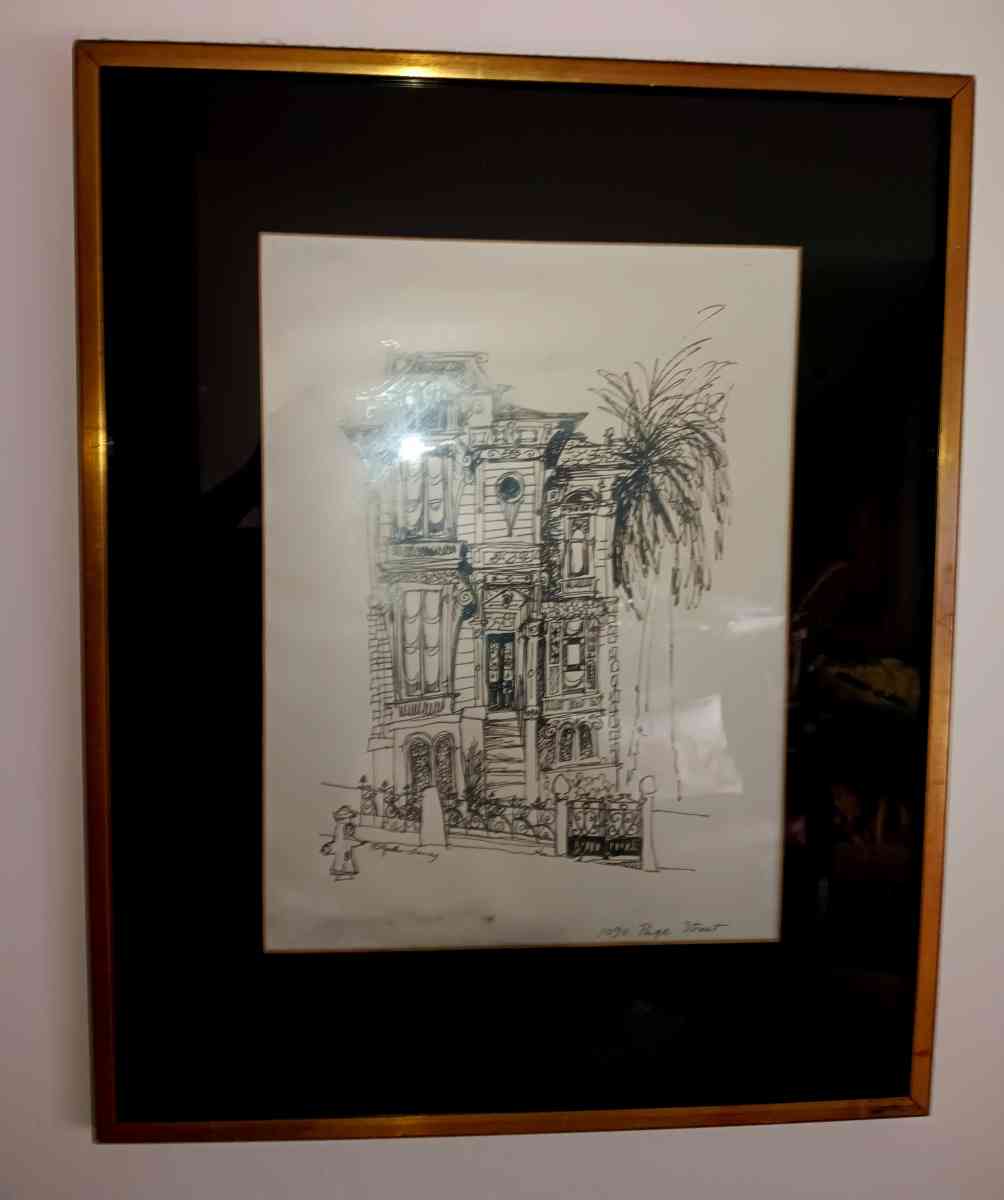 architectrial original sketch signed and professionally feam
