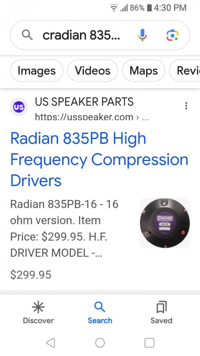 RADIAN high frequency compression drivers 4 available 200 ea