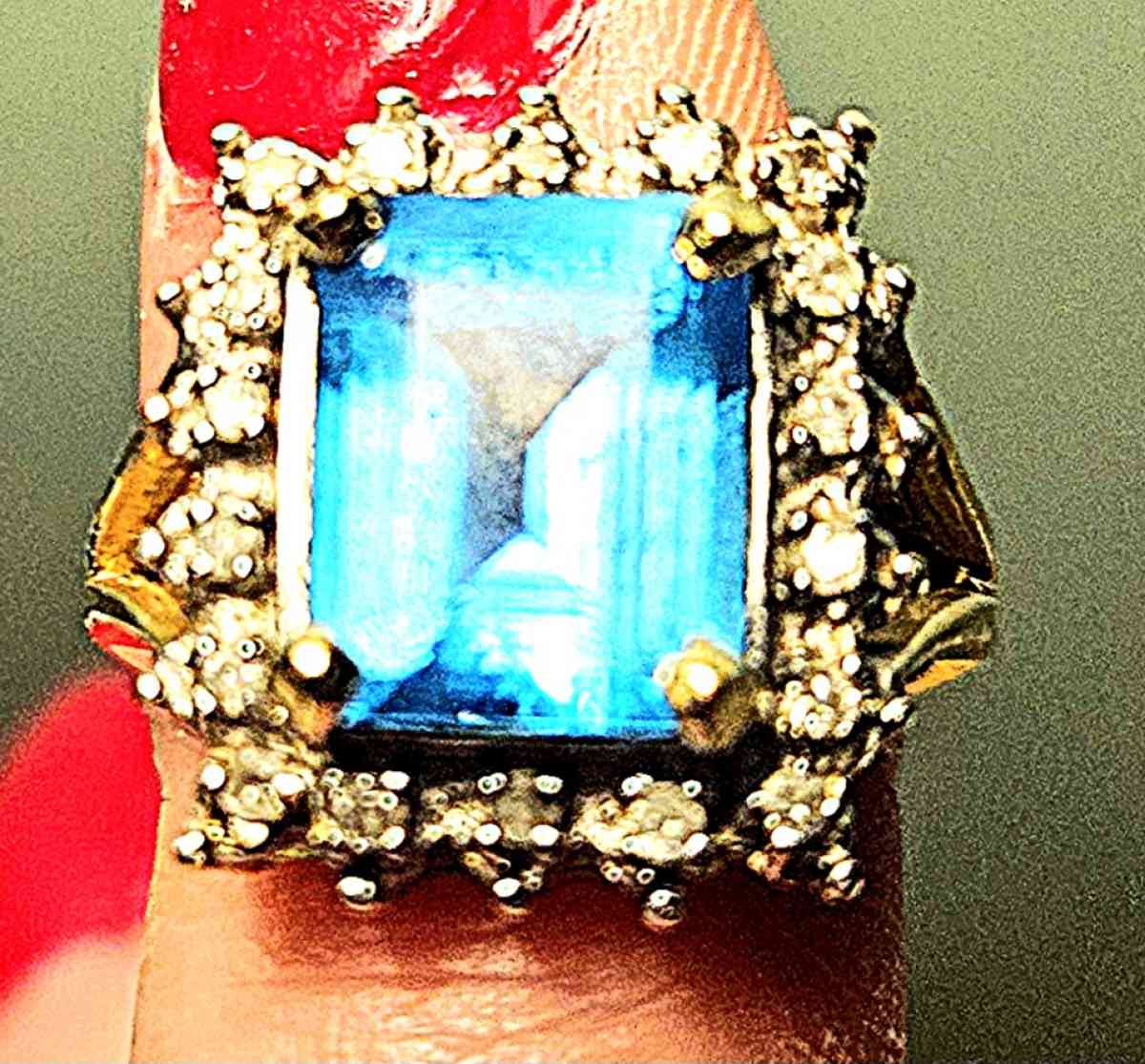 blue topaz 10k gold ring