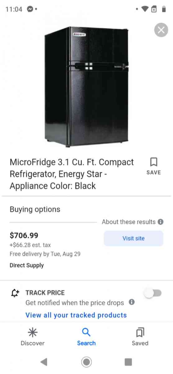 Microlux mini fridge with freezer