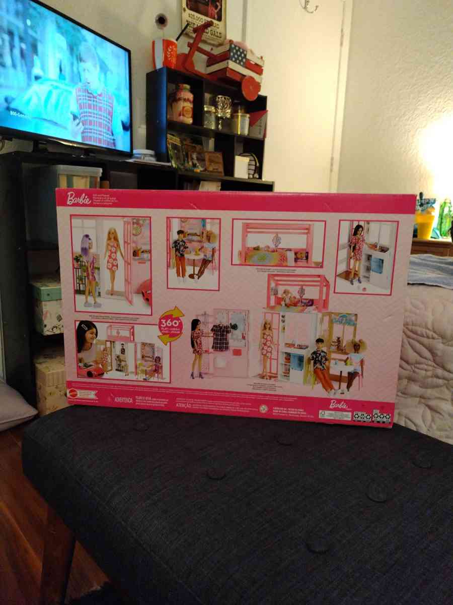 brand new Barbie fold and go play set barbie included