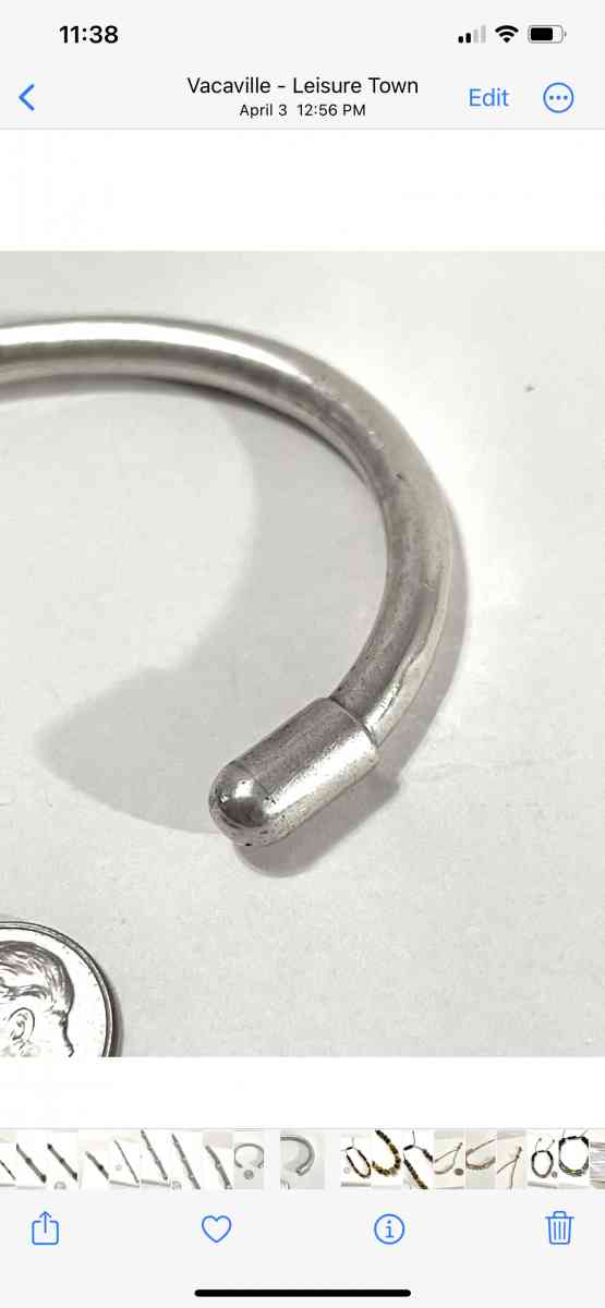 Vintage Sold Silver Stiff cuff silver bracelet