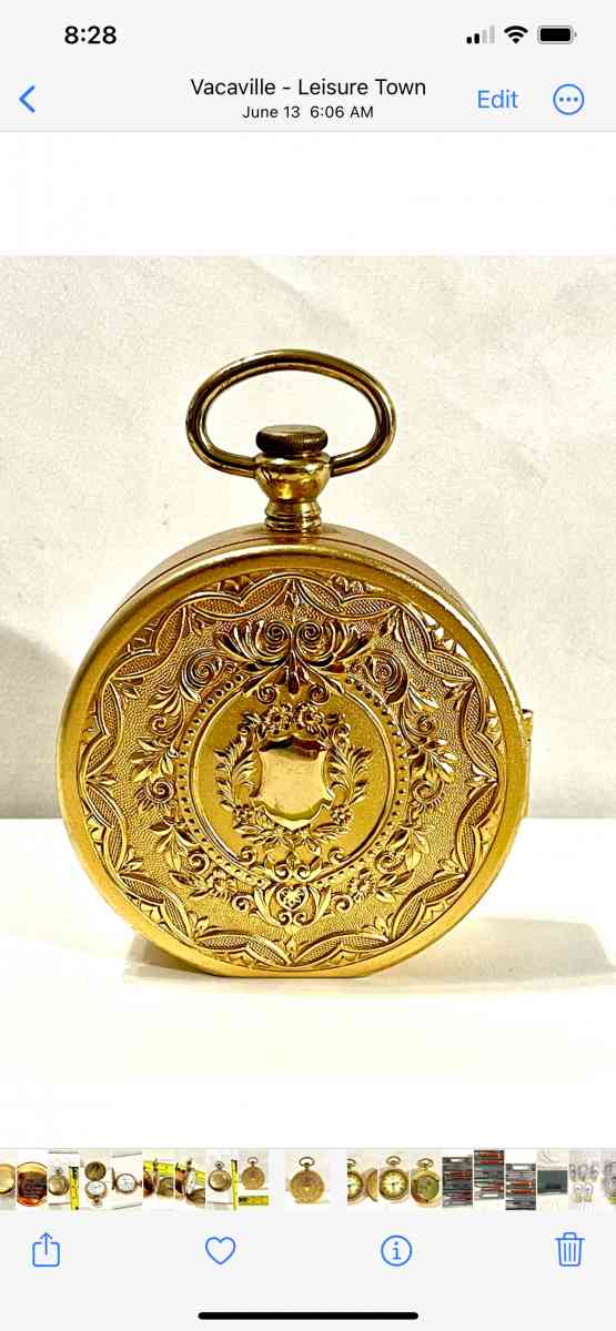 Vintage solid brass wind up clock