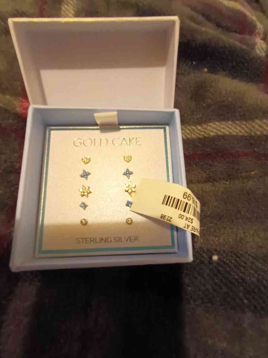 turn silver earrings baby blue