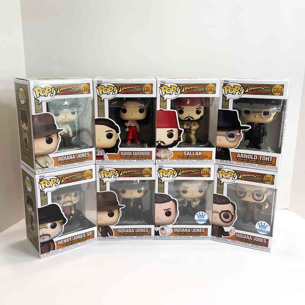 8pc Complete Set Indiana Jones Funko Pops MIB