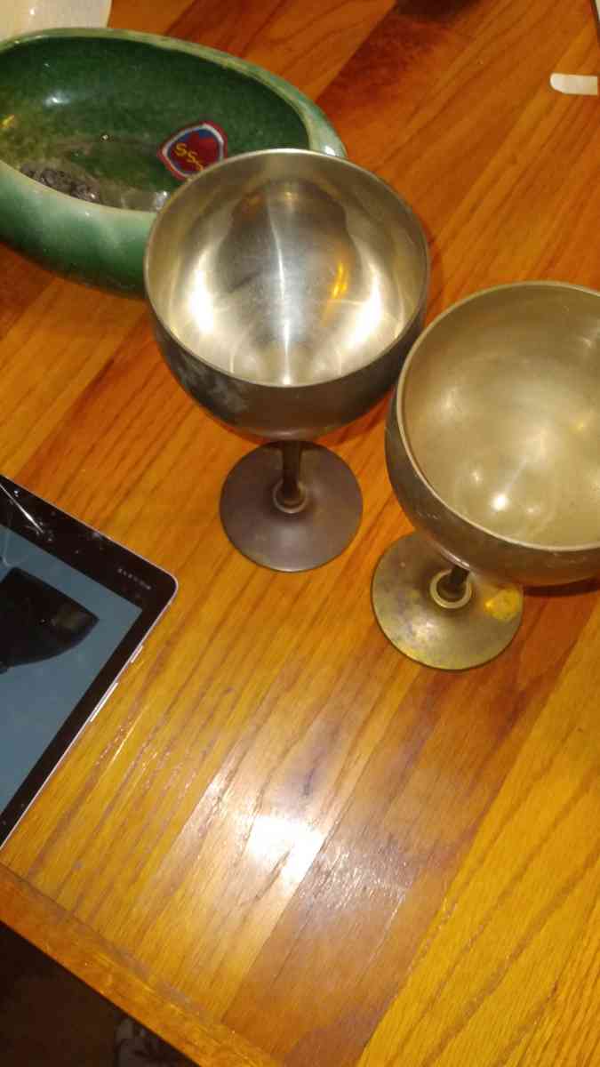 solid brass wine glasses