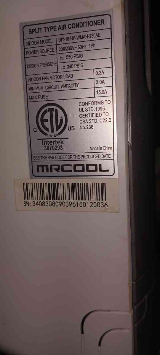 Mr cool split ac unit