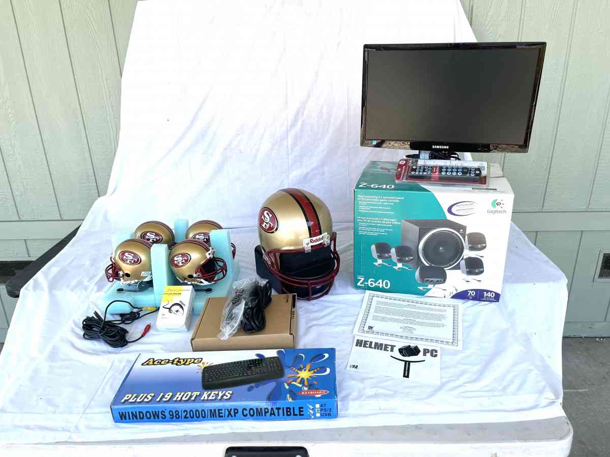 like new 49er Riddell touch down helmet PC computer