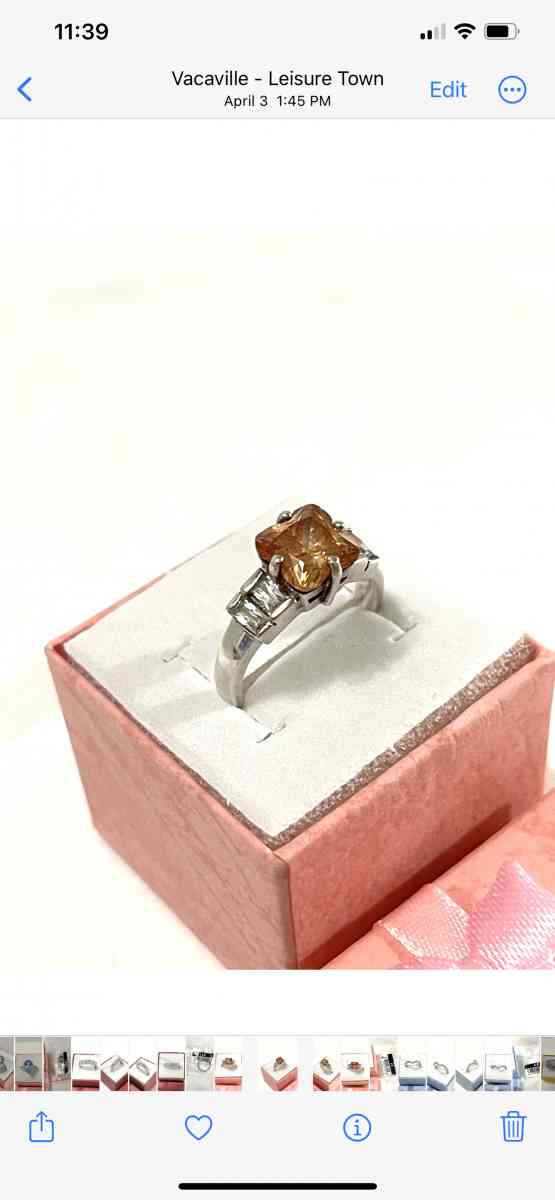 brand new yellow topaz silver ring size 6 and half