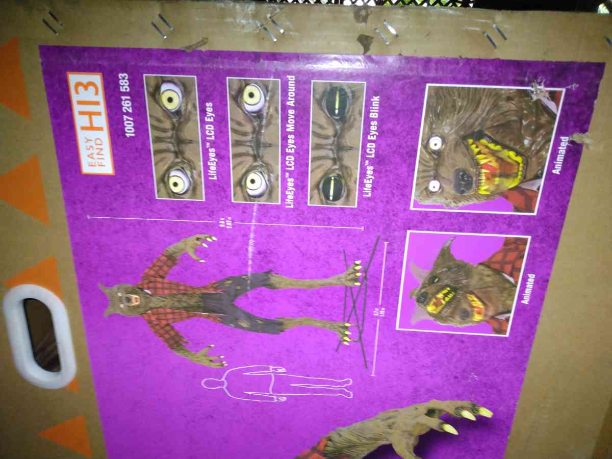 lifesize Halloween werewolf and towering phantom new in box