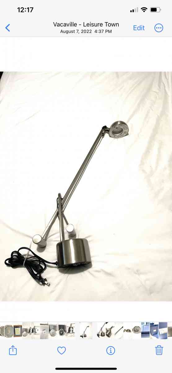 like new polished nickel finish desk top lamp