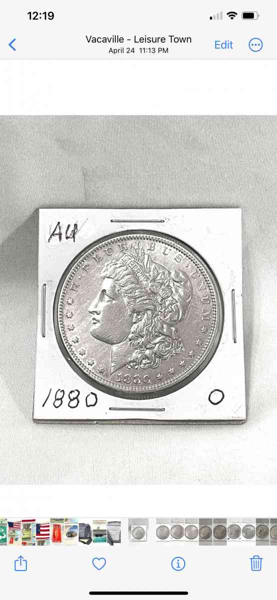 AU 1880 O morgan silver dollar