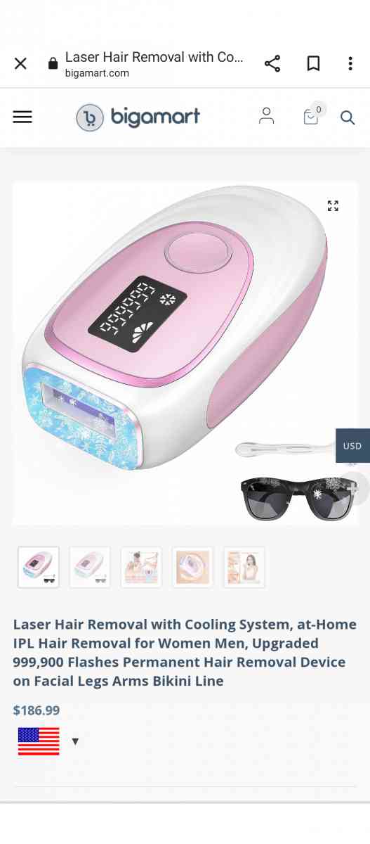 laser hair remover with cooling system
