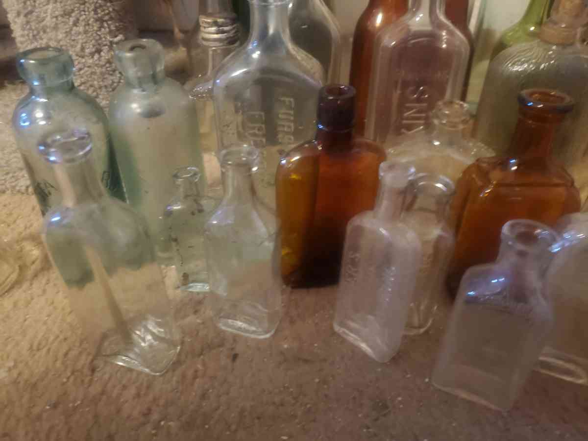 vintage glass bottle collection
