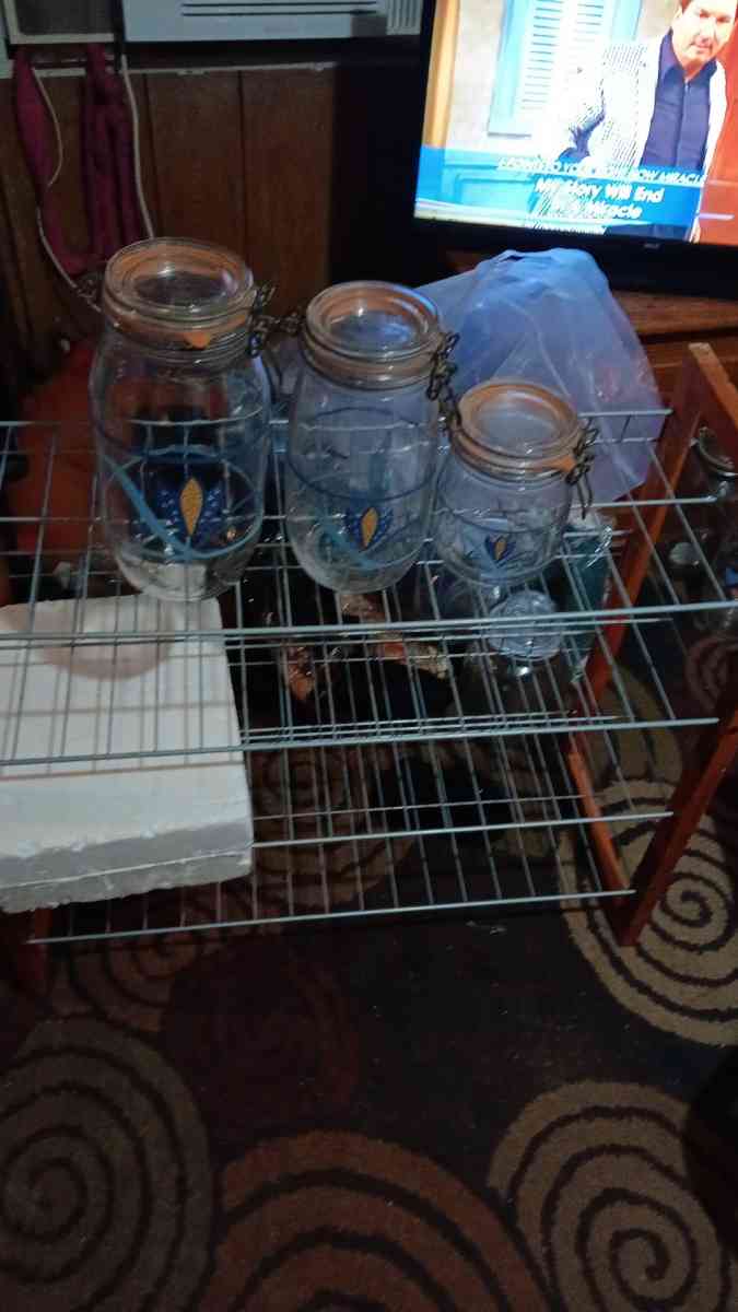 3peice cansdier set with yellow corn flowers