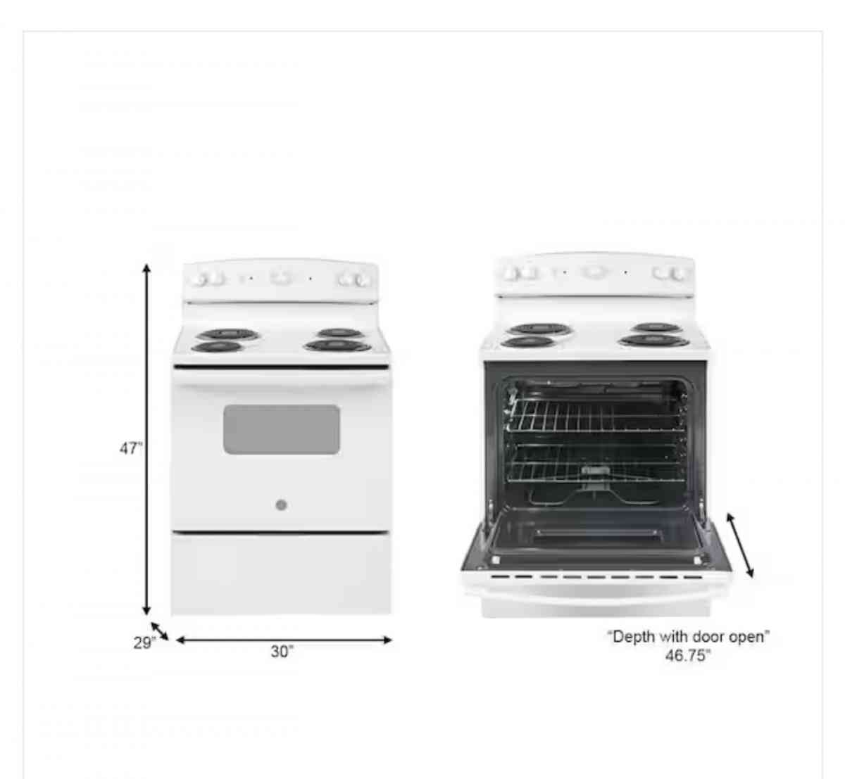 2023 ge electric range 6months old