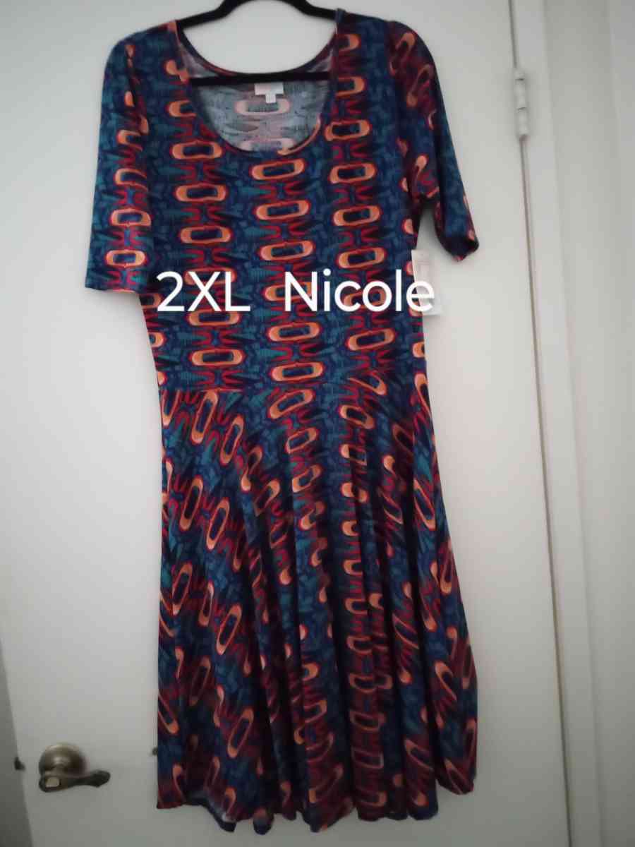 NWT LuLaRoe 2XL Dresses Fit size 22 to 24 info last pics