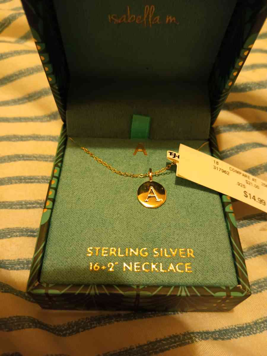 sterling silver necklace letter A