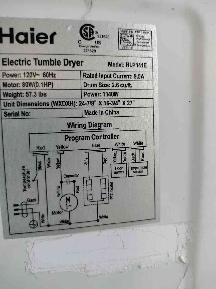 Haier electrical compact dryer