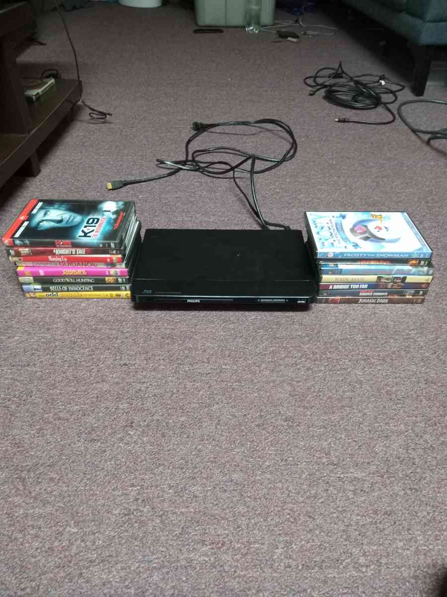 DVDS movies and BlurayDVD player with hookups
