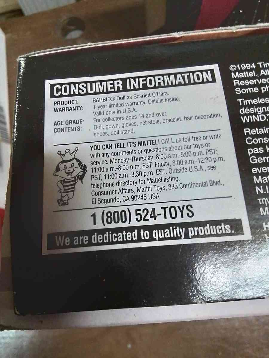 Scarlet OHara Barbie Doll
