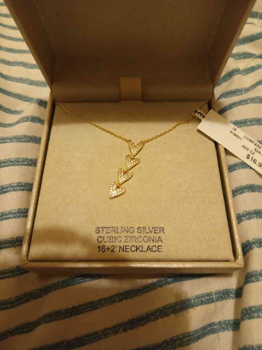 sterling silver necklace hearts chains