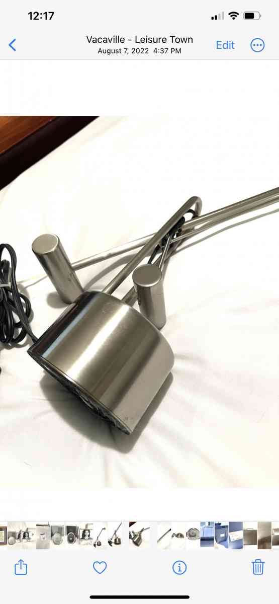 like new polished nickel finish desk top lamp