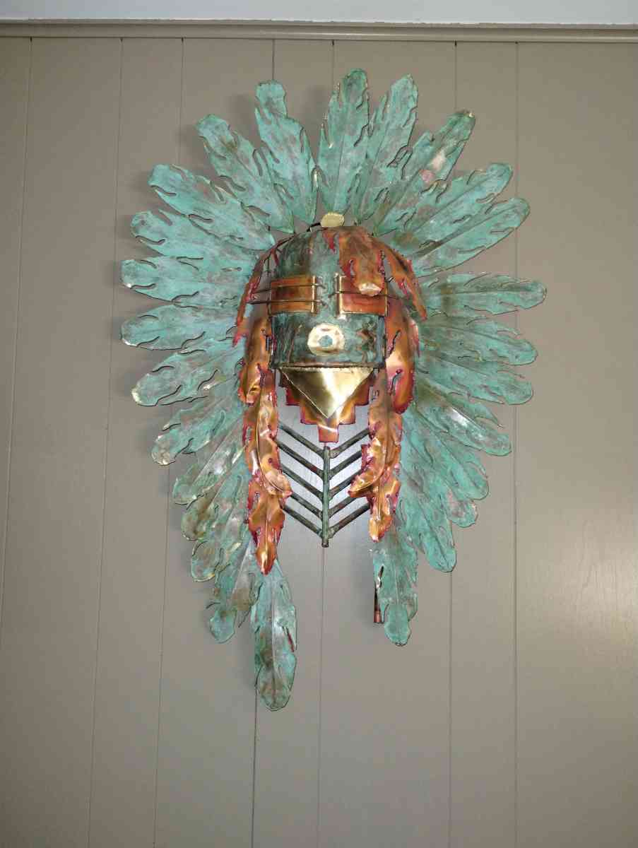 All copper authentic katchina mask