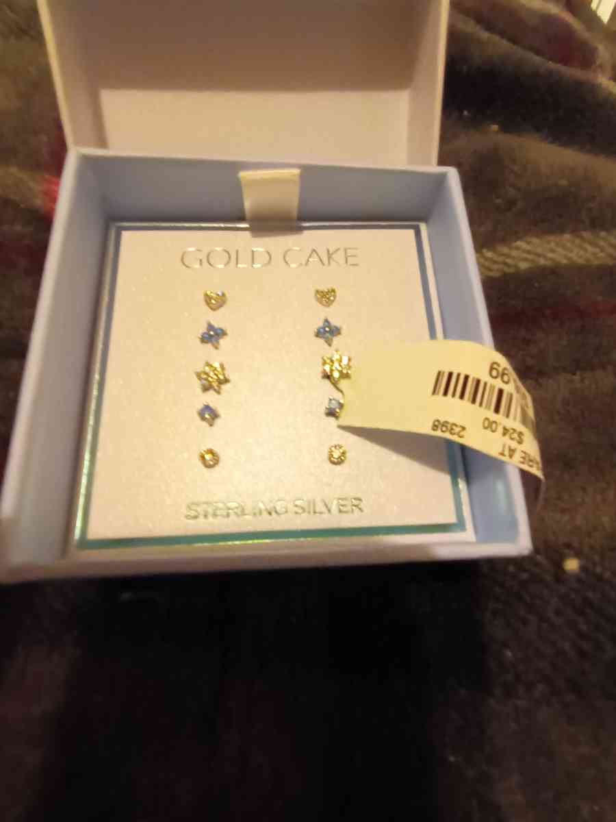 turn silver earrings baby blue