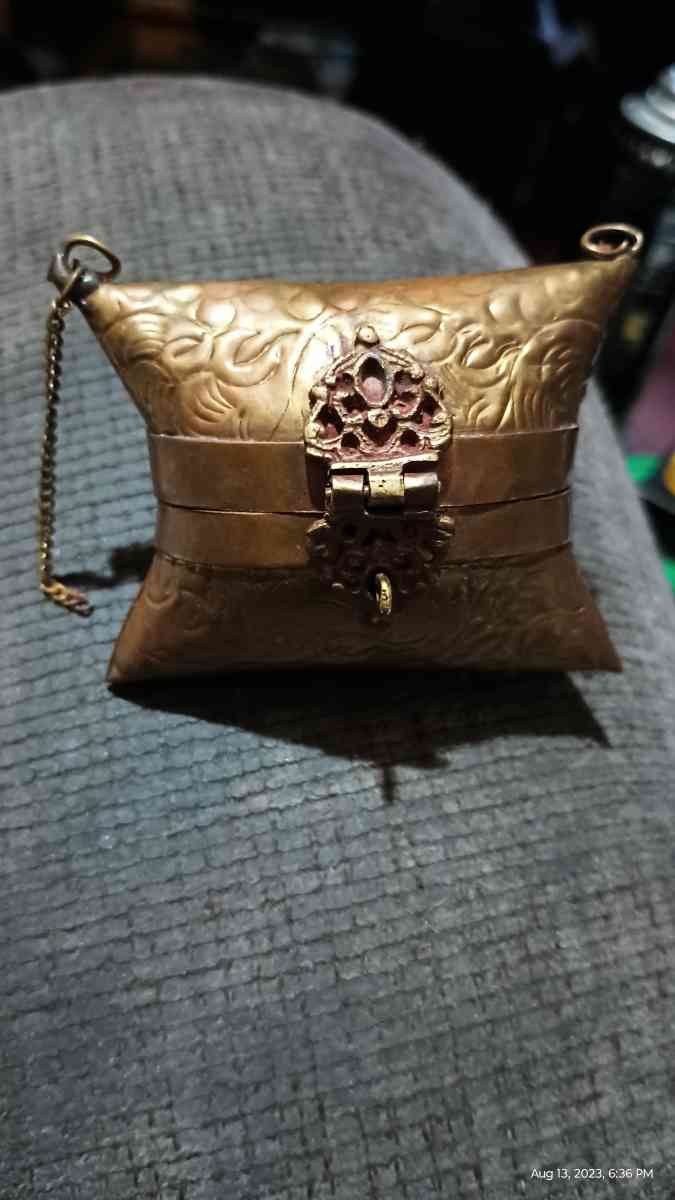 vintage brass n copper coin purse