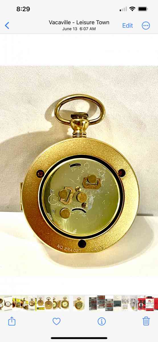 Vintage solid brass wind up clock