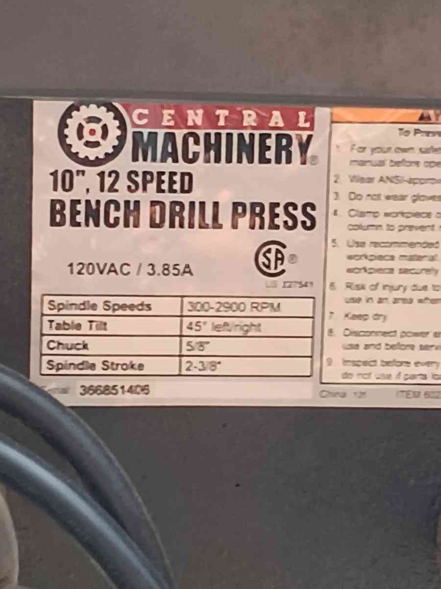 12 inch drill press