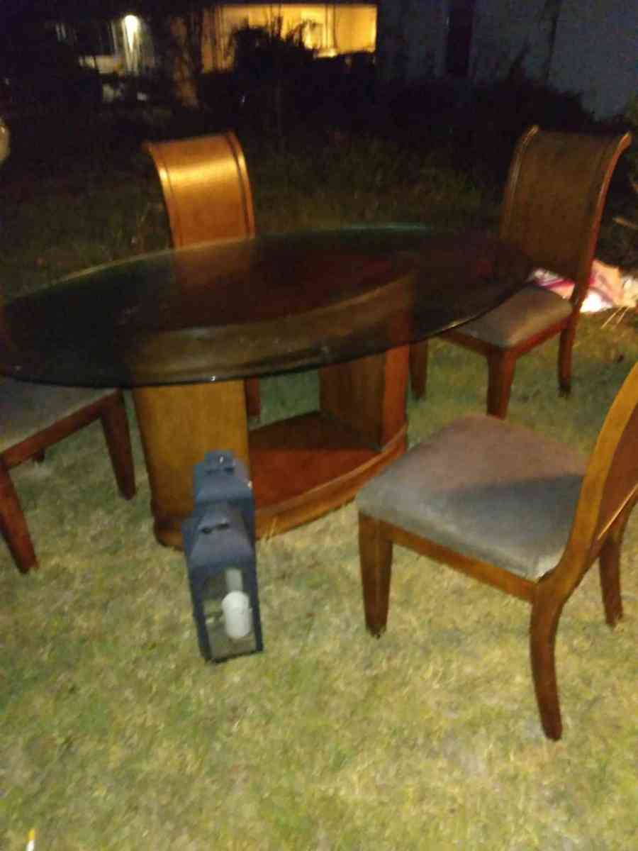 Ashley ostrich skin glass table