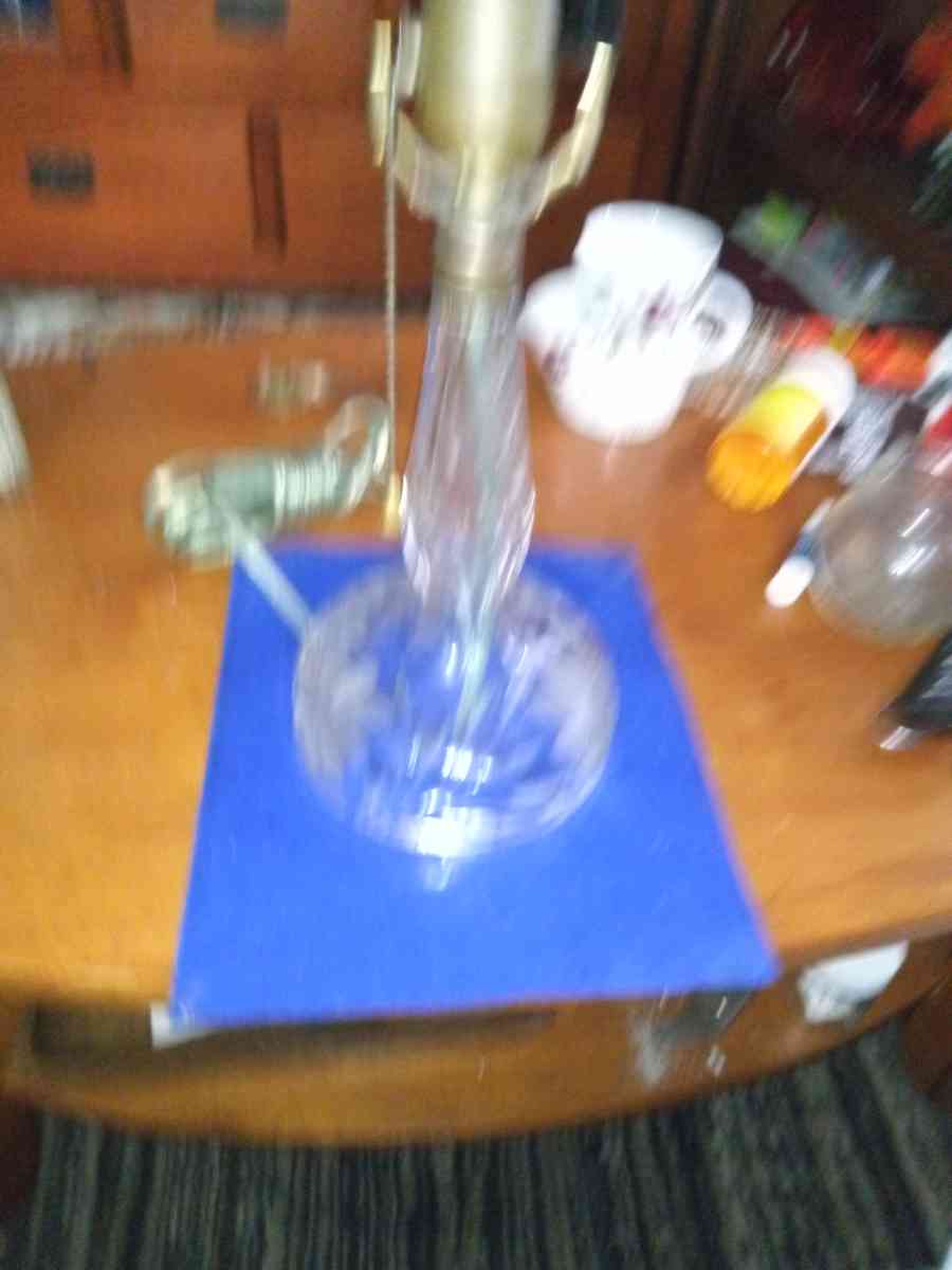 Victorian cut glass lamp