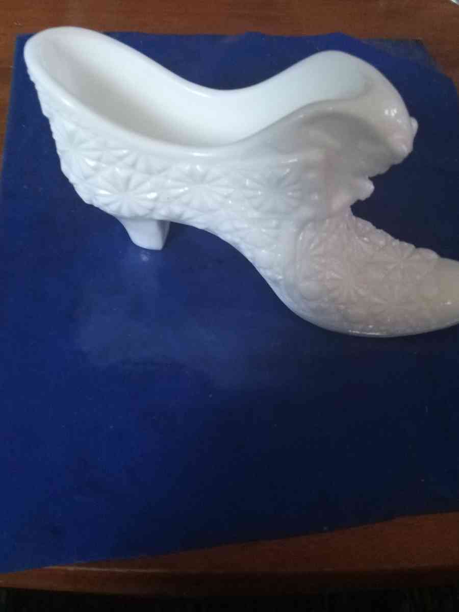 Fenton Milk Glass Shoe