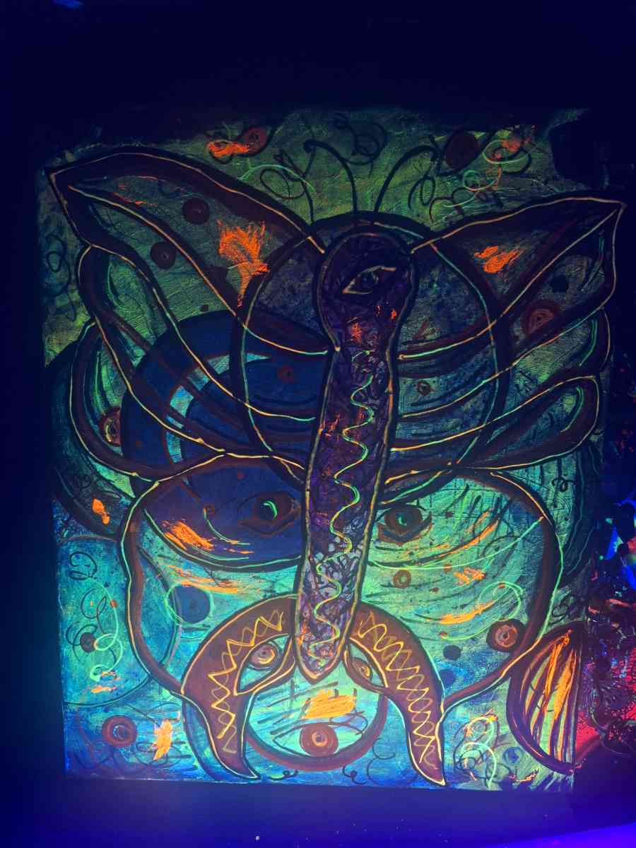 Abstract glow blacklist art canvas