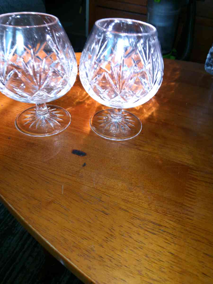 2 Crystal Brandy Snifters