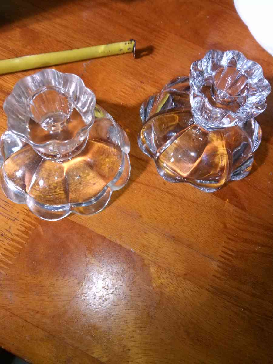 1930s Smith Glass Candle Holders