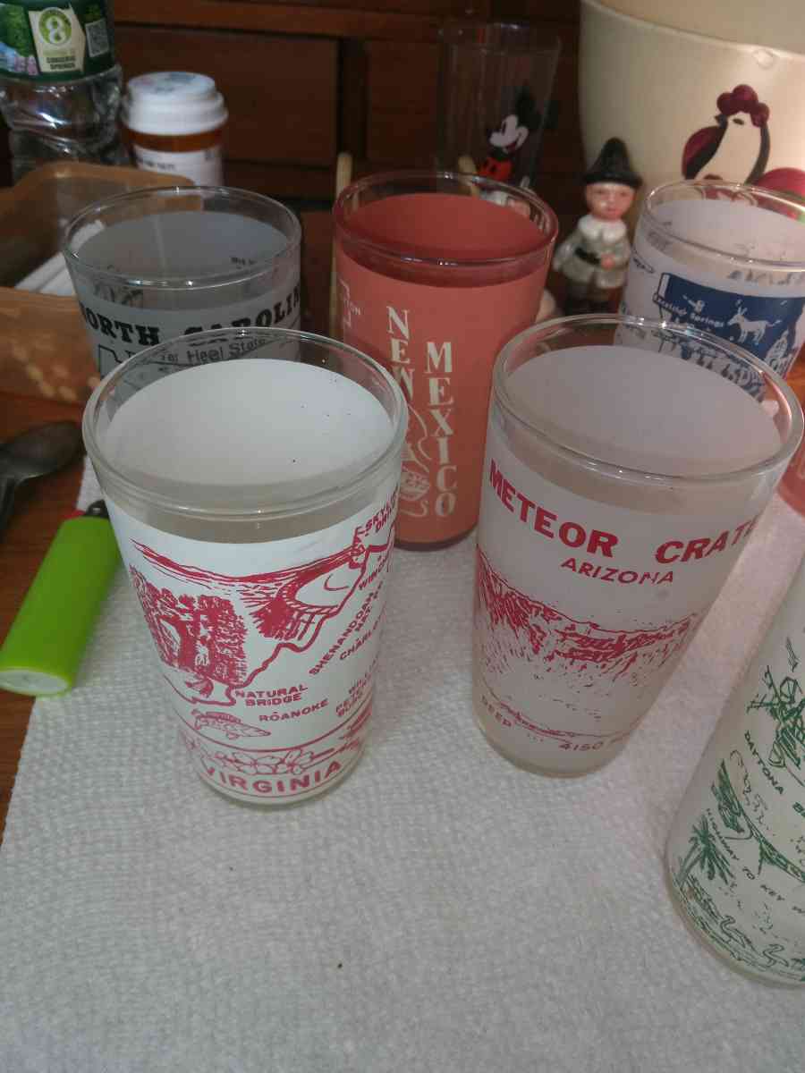 10 States Souvenir Glasses