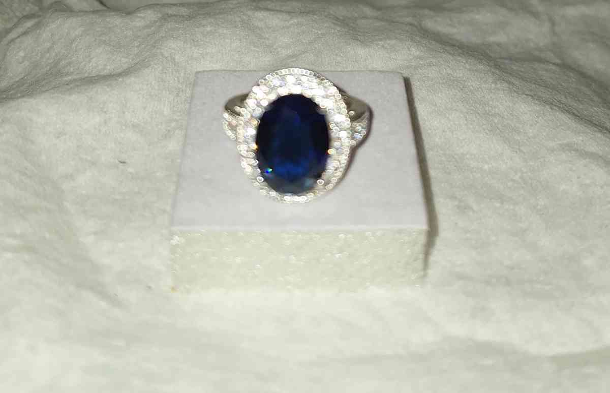 sapphire ring size 6  925 silver   New