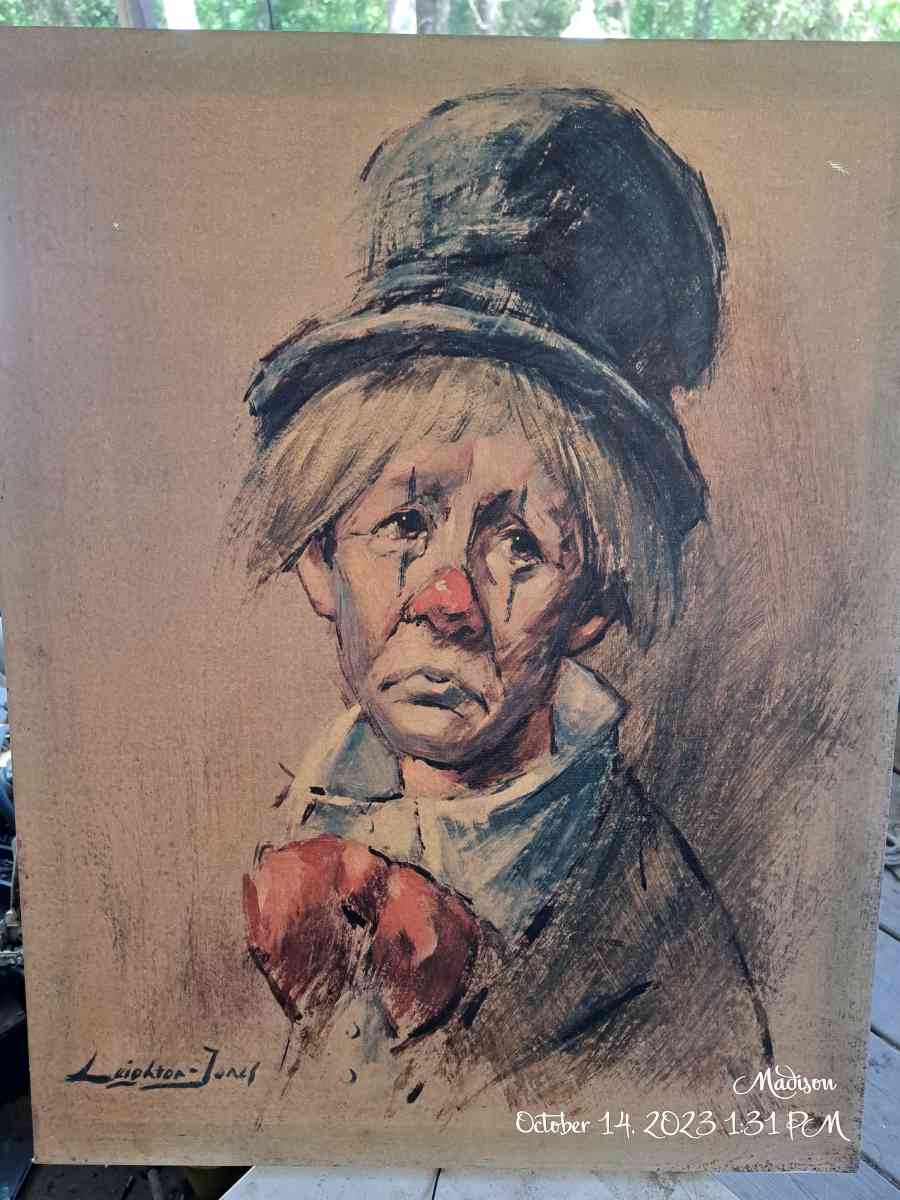 Clown painting by Leighton Jones